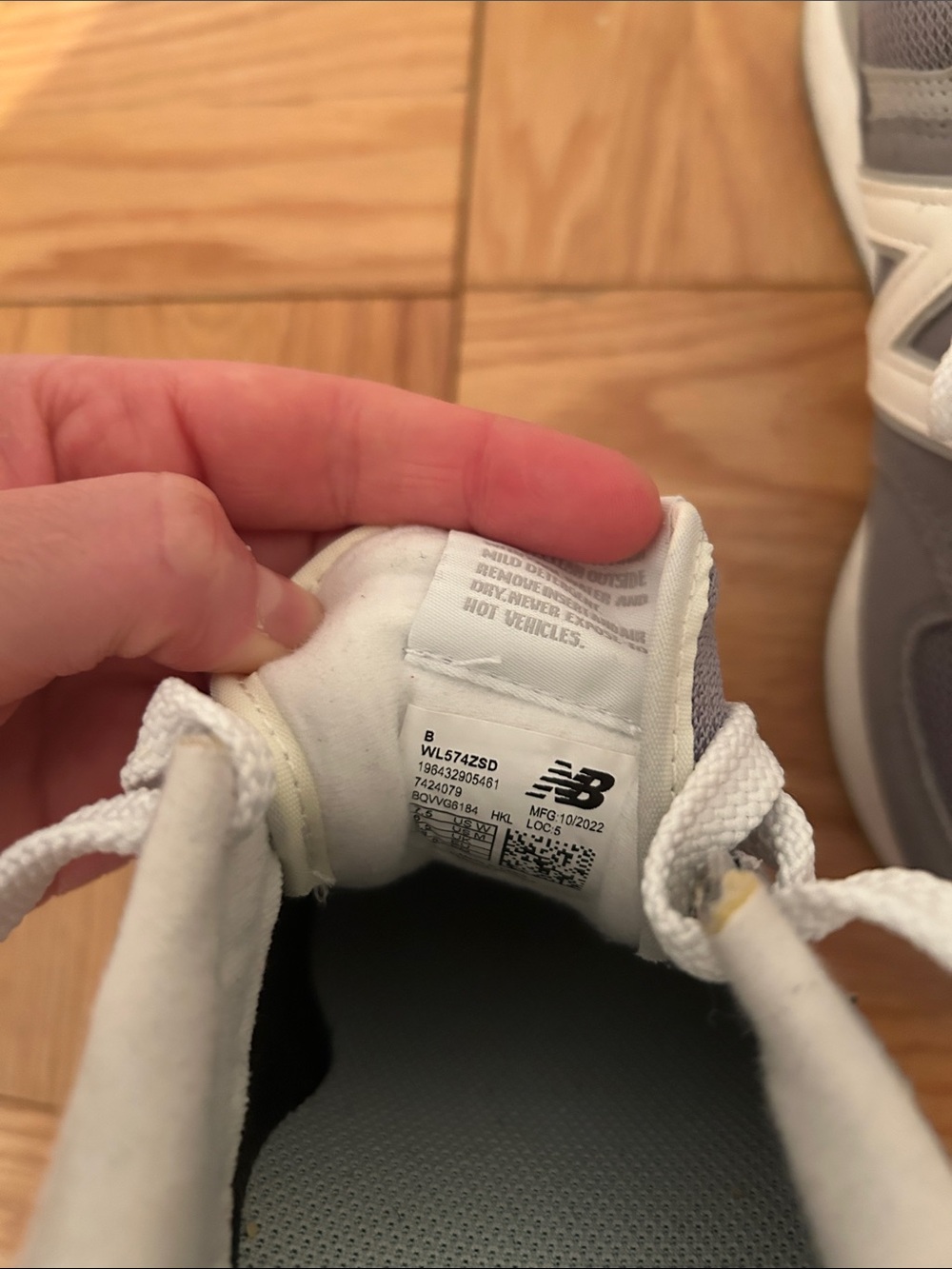 New Balance Gray and White Platform Sneakers - Picture 9 of 15